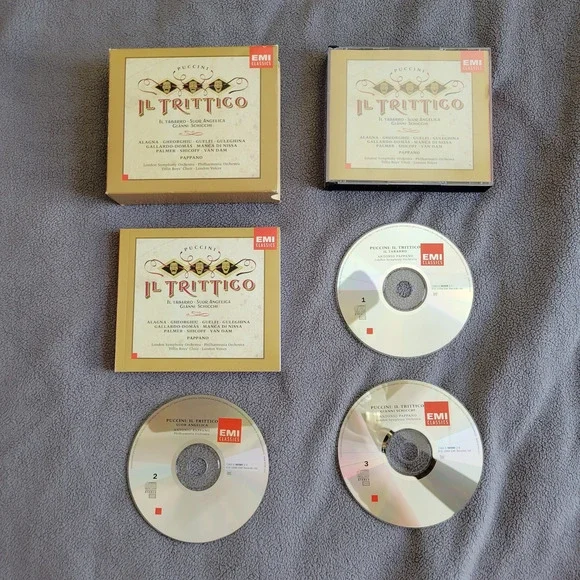 PUCCINI Il Trittico Il Tabarro Suor Angelica Gianni Schicchi London Symphony EMI - Picture 1 of 4